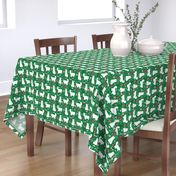 persian cat christmas fabric - cat christmas, christmas cat fabric, persian cat fabric - green