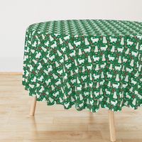 persian cat christmas fabric - cat christmas, christmas cat fabric, persian cat fabric - green