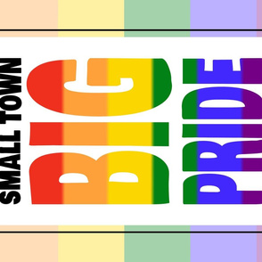 Small Town Big Pride Teatowel Rainbow Gay Pride Teatowel