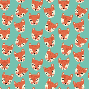 Scandi foxes on blue