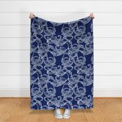 Cephalopod - Octopi - White on Navy