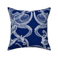 Cephalopod - Octopi - White on Navy