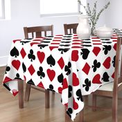 Jumbo Dark Red and Black Playing Card Suits on White