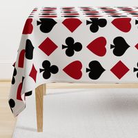 Jumbo Dark Red and Black Playing Card Suits on White