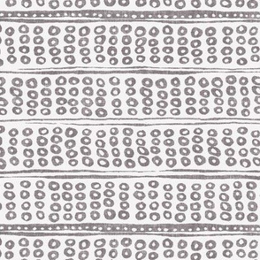 all over circles in light gray on linen