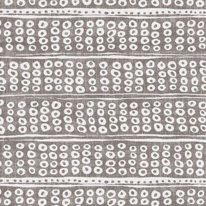 all over minimal dots on gray linen