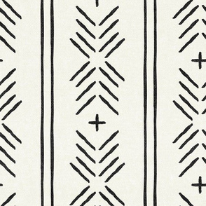 mud cloth arrow stripes - onyx on bone - mudcloth tribal - LAD19