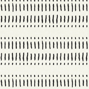 dash dot stripes onyx on bone - mud cloth inspired home decor wallpaper - LAD19