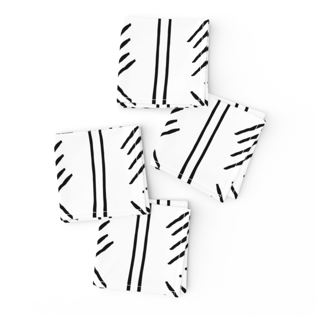 mud cloth arrow stripes - black and white - mudcloth tribal - LAD19