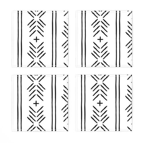 mud cloth arrow stripes - black and white - mudcloth tribal - LAD19