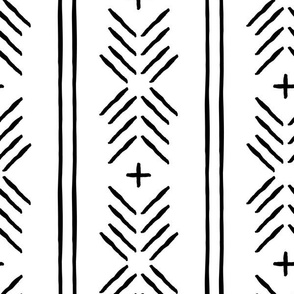 mud cloth arrow stripes - black and white - mudcloth tribal - LAD19