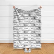 mud cloth stitch - black and white - mudcloth tribal - LAD19