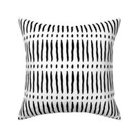 vertical dash mud cloth stripes - black and white - mud cloth inspired home decor wallpaper - LAD19