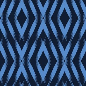 Modern indigo blue geometric hand drawn chevron diamond. 