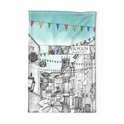 Falmouth tea towel