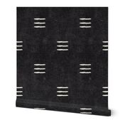 triple dash - mud cloth - onyx - mudcloth farmhouse tribal - LAD19