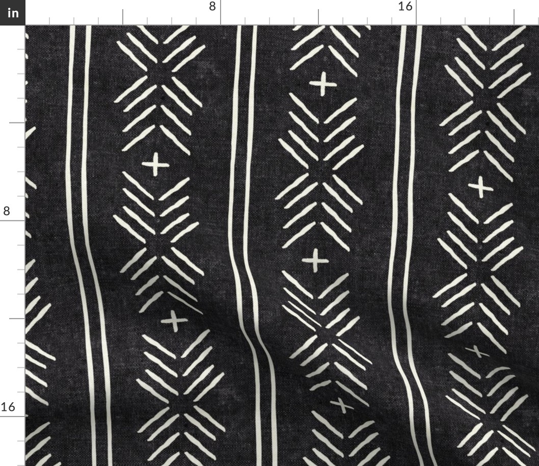 mud cloth arrow stripes - onyx - mudcloth tribal - LAD19