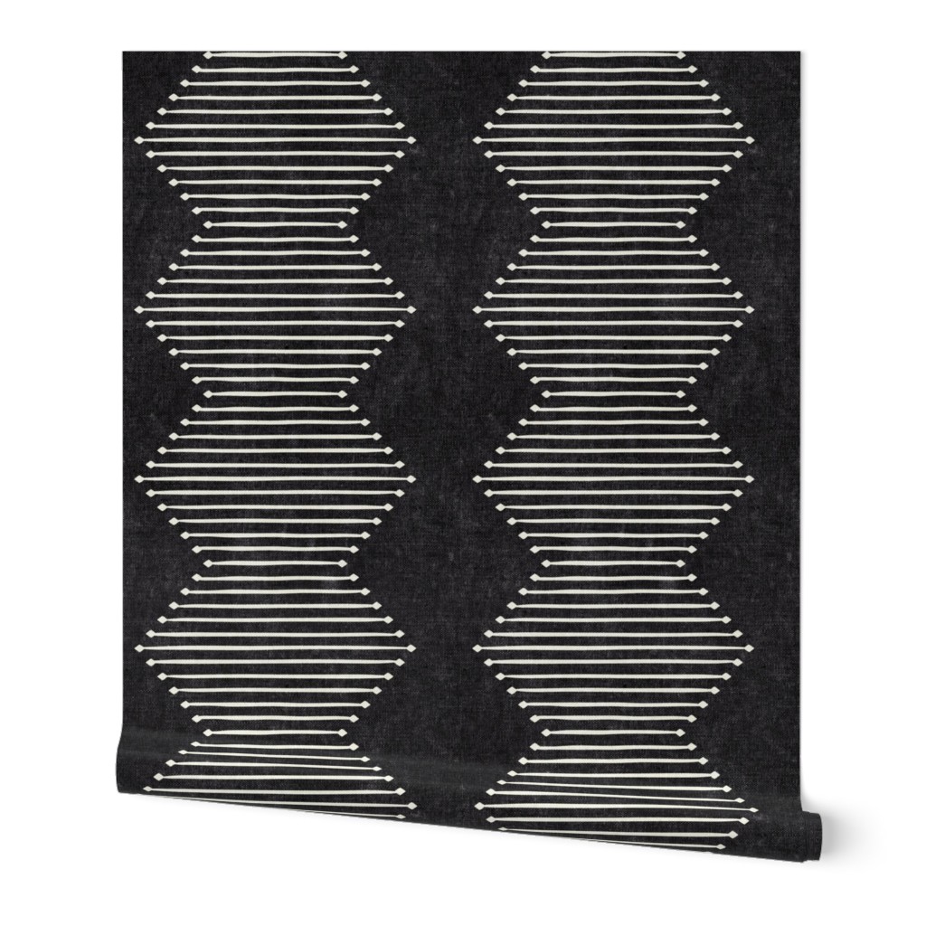 mud cloth - diamond - onyx - mud cloth inspired home decor wallpaper - LAD19