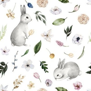 Spring Bunnies // White - Easter