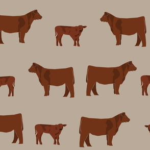 black and red angus cow fabric - cattle fabric, cow fabric, angus fabric - khaki