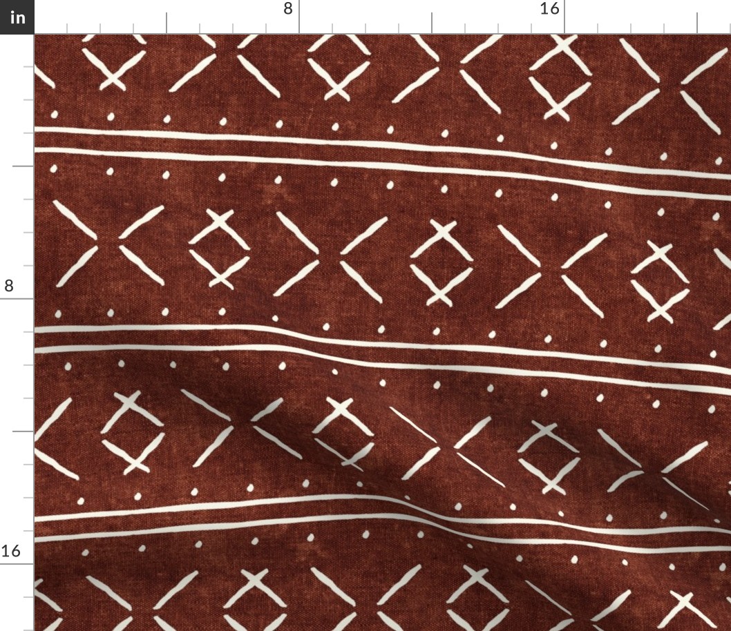 mud cloth stitch - rust - mudcloth tribal - LAD19