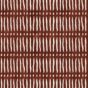 vertical dash mud cloth stripes - rust - mud cloth inspired home decor wallpaper - LAD19