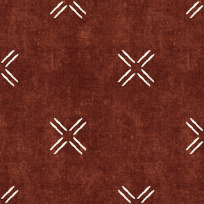 cross on rust -   trendy mud cloth inspired home decor wallpaper - LAD19