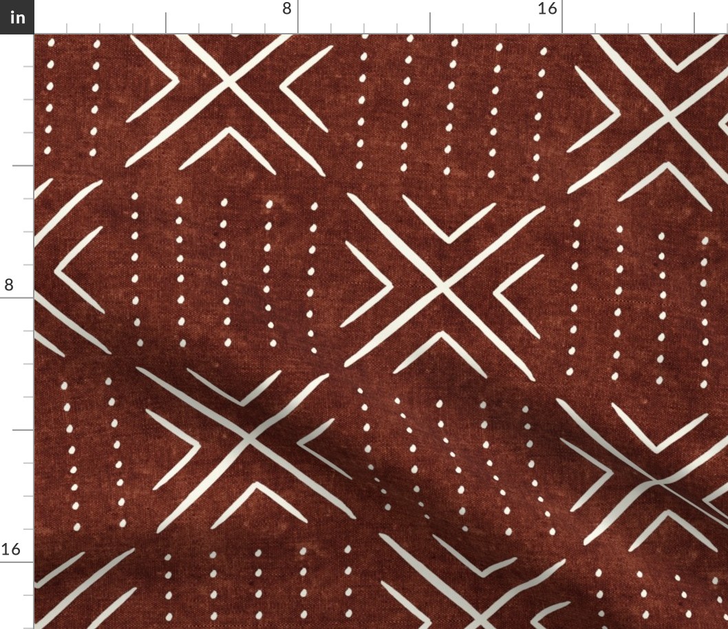mud cloth tile - rust - mud cloth inspired home decor wallpaper - LAD19