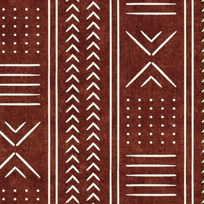 rust mud cloth - arrow cross dot - mudcloth home decor tribal - LAD19
