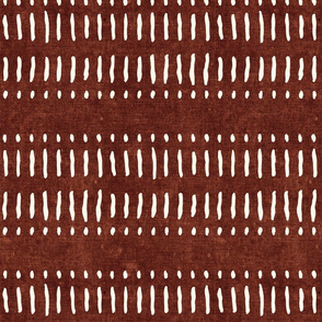 dash dot stripes on rust - mudcloth inspired home decor wallpaper - LAD19