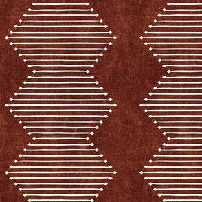 mud cloth - diamond - rust - mud cloth inspired home decor wallpaper - LAD19