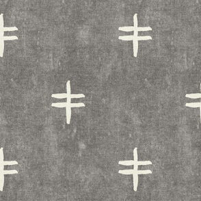 double cross - mud cloth - grey - mudcloth tribal - LAD19