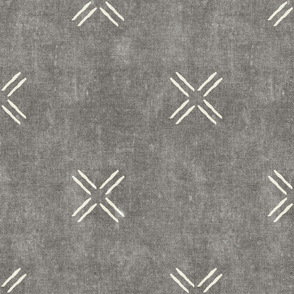 cross - grey  - mud cloth inspired home decor tribal wallpaper  - LAD19