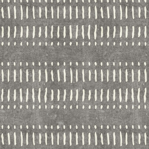 dash dot stripes on grey - mudcloth inspired home decor wallpaper - LAD19