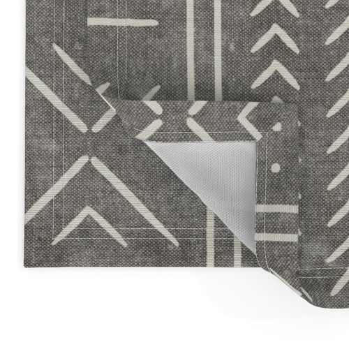 grey mud cloth - arrow cross dot - mudcloth home decor tribal - LAD19