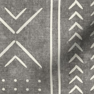 grey mud cloth - arrow cross dot - mudcloth home decor tribal - LAD19