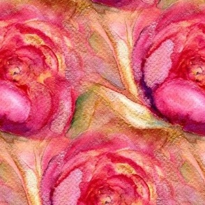 WATERCOLOR PEONIES PINK BRIGHT GOLD PSMGE