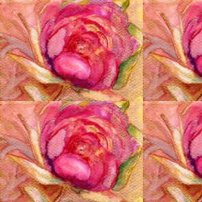 WATERCOLOR PEONY PINK BRIGHT GOLD NON SEAMLESS PSMGE