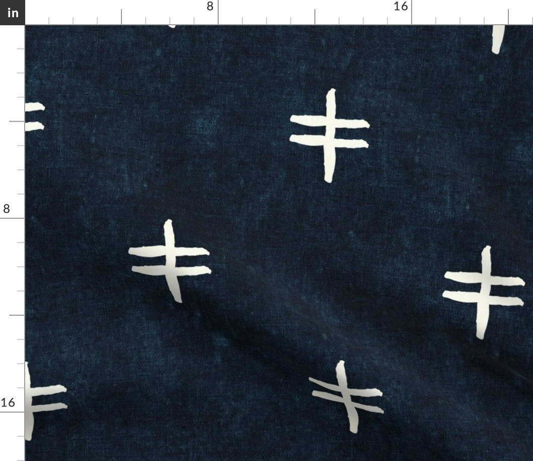 double cross - mud cloth - indigo - mudcloth tribal - LAD19