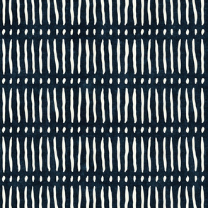 vertical dash mud cloth stripes - indigo - mud cloth inspired home decor wallpaper - LAD19