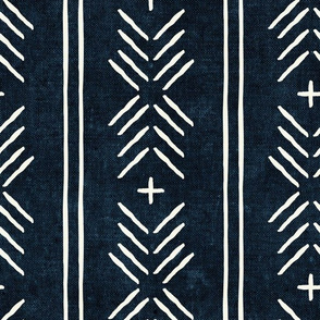 mud cloth arrow stripes - indigo - mudcloth tribal - LAD19