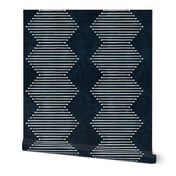 mud cloth - diamond - indigo - mud cloth inspired home decor wallpaper - LAD19