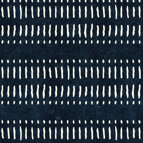 dash dot stripes on indigo - mud cloth inspired home decor wallpaper - LAD19