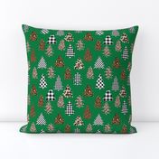 leopard print christmas trees - leopard print, buffalo plaid, red and green, christmas tree, christmas leopard print, holiday leopard - green