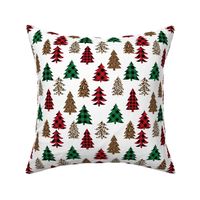 leopard print christmas trees - leopard print, buffalo plaid, red and green, christmas tree, christmas leopard print, holiday leopard - white