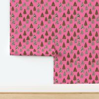 leopard print christmas trees - leopard print, christmas tree, christmas leopard print, holiday leopard - pink