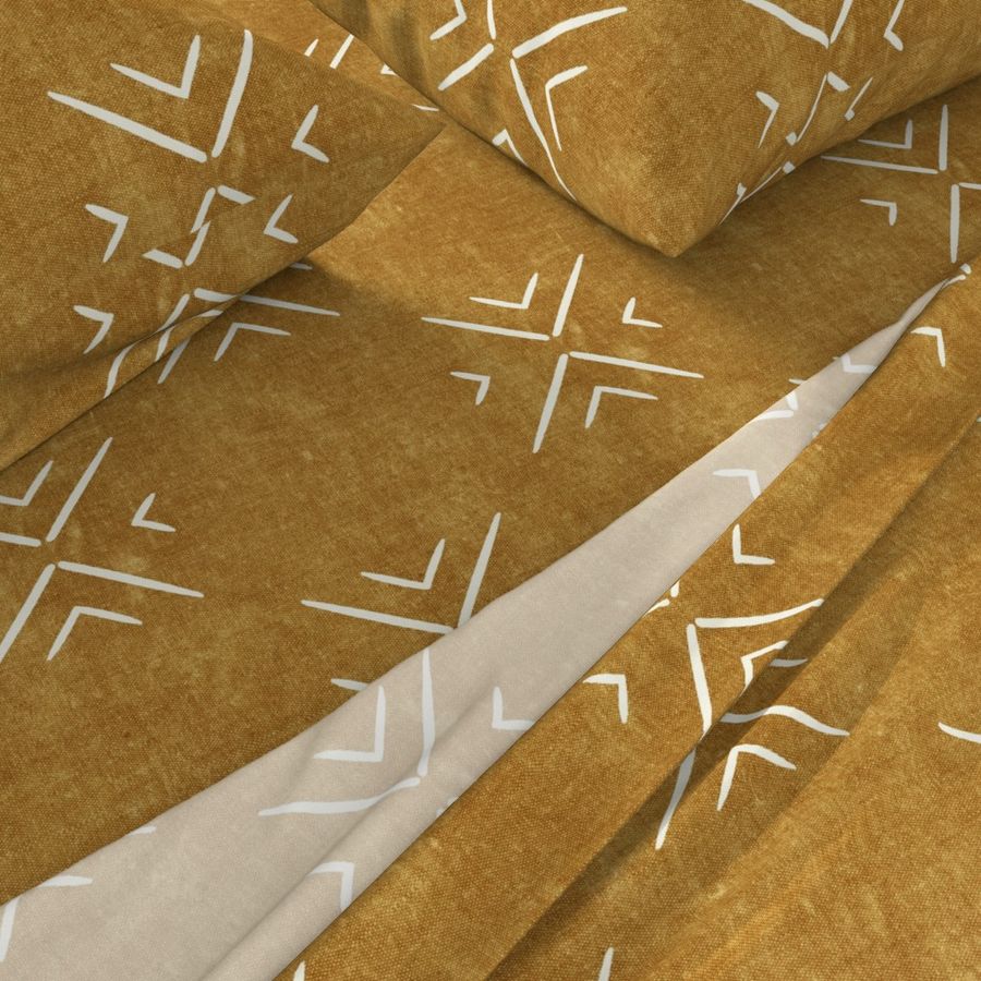 mud cloth tile simple - mustard - mud cloth inspired home decor wallpaper - LAD19