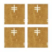 double cross - mud cloth - mustard - mudcloth tribal - LAD19