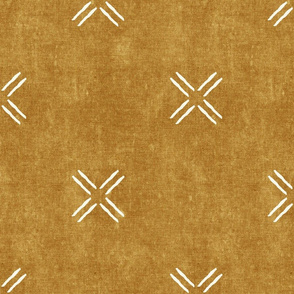 cross on mustard -   trendy mud cloth inspired home decor wallpaper - LAD19