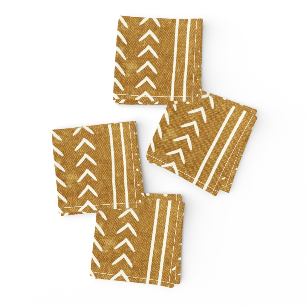 mustard mud cloth - arrow cross dot - mudcloth home decor tribal - LAD19